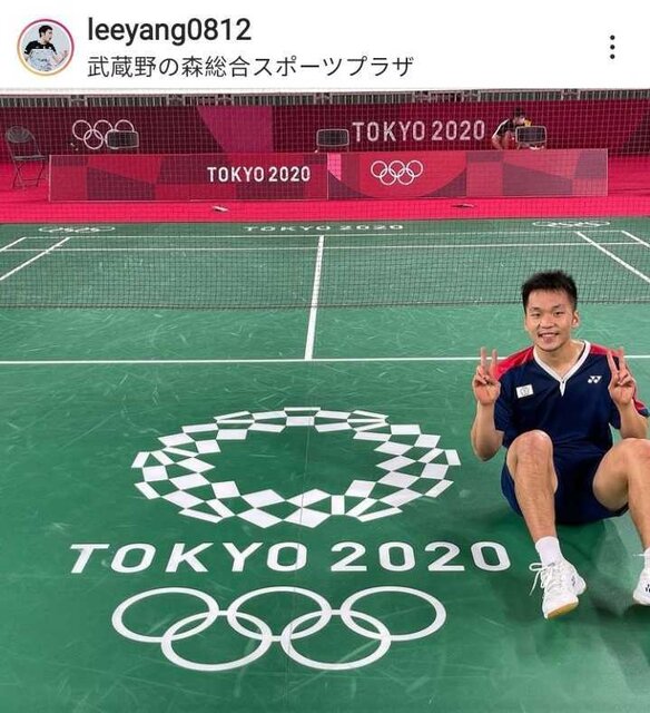 選手李洋在東京奧運會場